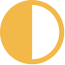 ronde afbeelding half ingekleurd uit logo